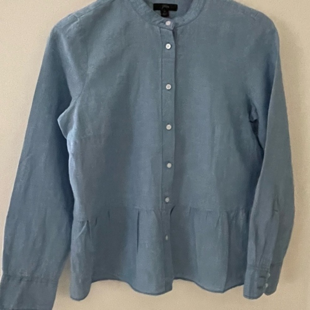 J. Crew Blue Button-Up Top - Picture 5 of 7